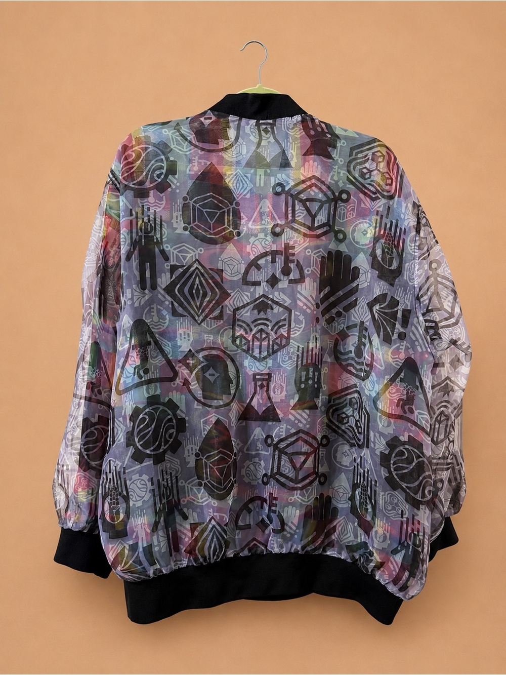 MEOW WOLF Multicolor Sheer Bomber Jacket - Women's - Picture 4 of 6